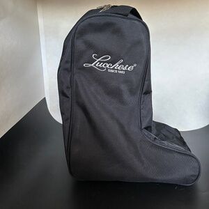 Lucchese Boot Carry and Storage Bag with Double Zippered Compartment, Black